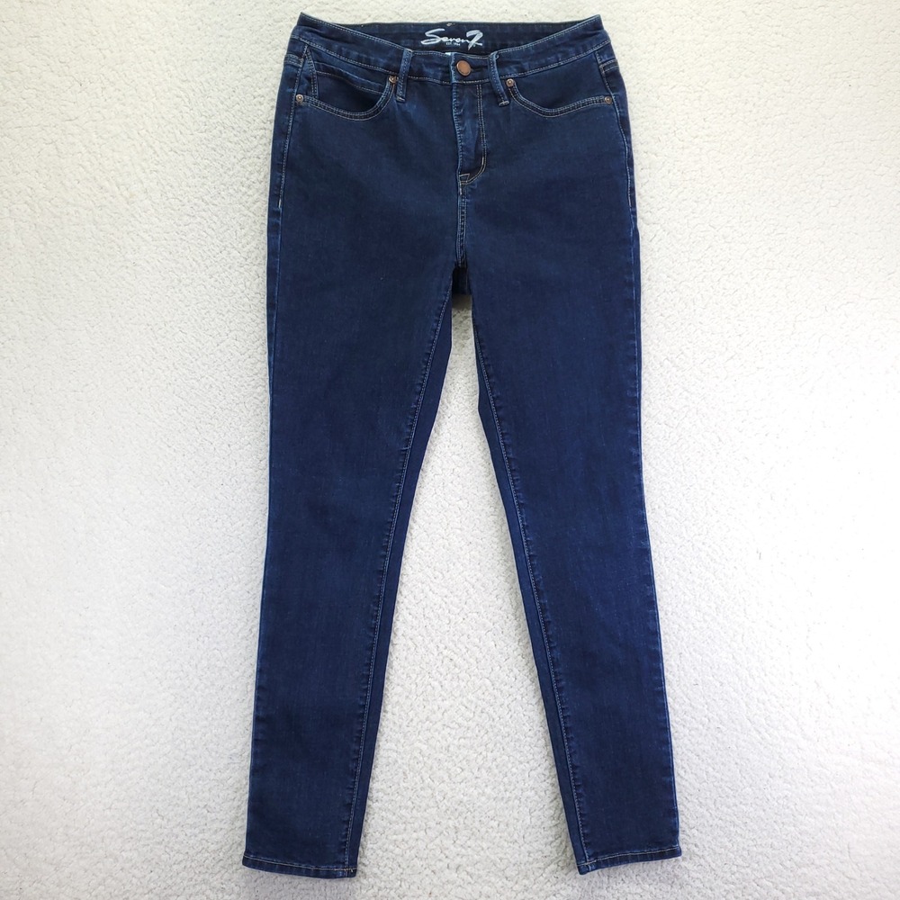 Seven7 Womens Skinny Jeans Dark Wash Indigo Stretch Denim Size‎ 4 RN109890